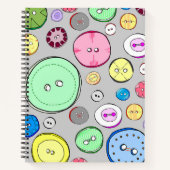 Schattigee Pastel Buttonnen Notitieboek (Voorkant)