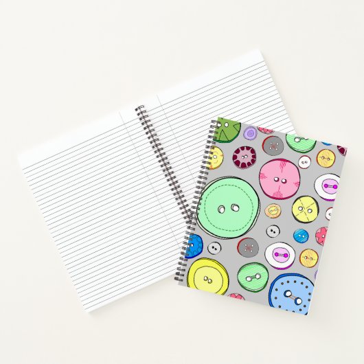 Schattigee Pastel Buttonnen Notitieboek (Binnen)
