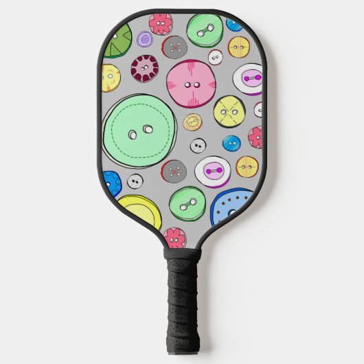 Schattigee Pastel Buttonnen Pickleball Paddle (Voorkant)