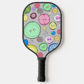 Schattigee Pastel Buttonnen Pickleball Paddle (Achterkant)