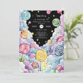 Schattigee Pastel Candyland Verjaardag Kaart (Staand voorkant)