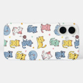 Schattigee Pastel Cartoon Cats Patroon Telefoonhoe Case-Mate iPhone Case (Achterkant (horizontaal))