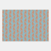 Schattigee Pastel Cartoon Gingerbread Man Kerst Inpakpapier Vel (Voorkant 3)