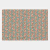 Schattigee Pastel Cartoon Gingerbread Man Kerst Inpakpapier Vel (Voorkant)