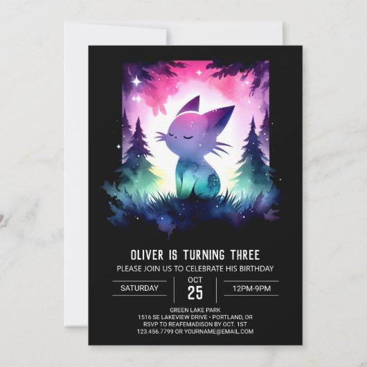 Schattigee Pastel Cat Verjaardag Kaart (Voorkant)