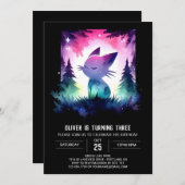 Schattigee Pastel Cat Verjaardag Kaart (Voorkant / Achterkant)