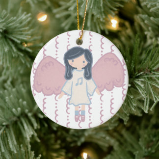 Schattigee Pastel Christmas Angel Aangepast Jaar Keramisch Ornament