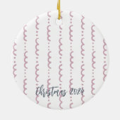 Schattigee Pastel Christmas Angel Aangepast Jaar Keramisch Ornament (Achterkant)