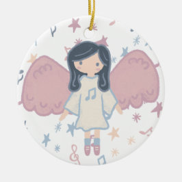 Schattigee Pastel Christmas Angel Aangepast Jaar Keramisch Ornament