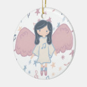 Schattigee Pastel Christmas Angel Aangepast Jaar Keramisch Ornament (Links)
