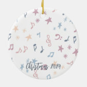 Schattigee Pastel Christmas Angel Aangepast Jaar Keramisch Ornament (Achterkant)