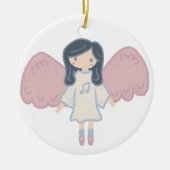 Schattigee Pastel Christmas Angel Aangepast Jaar Keramisch Ornament (Voorkant)