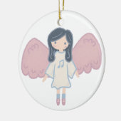 Schattigee Pastel Christmas Angel Aangepast Jaar Keramisch Ornament (Links)