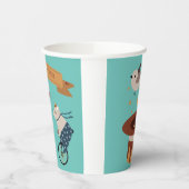 Schattigee Pastel Circus Dierenverjaardag Papieren Bekers (Links)