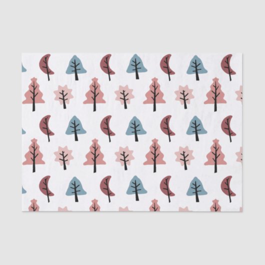 Schattigee Pastel Cookie Kerstboom Patroon Vakanti Tissuepapier (Voorkant)