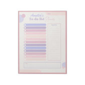 Schattigee pastel dagelijkse planner gepersonalise notitieblok (Linkerzijde)
