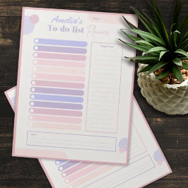 Schattigee pastel dagelijkse planner gepersonalise notitieblok