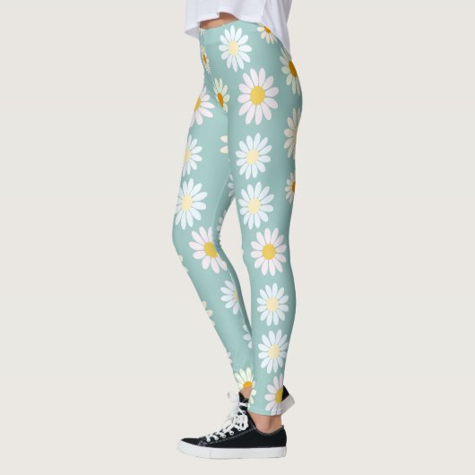 Schattigee pastel Daisy Flowers Bloemenmeisje Leggings (Links)