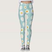 Schattigee pastel Daisy Flowers Bloemenmeisje Leggings (Voorkant)