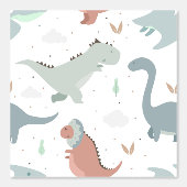Schattigee Pastel Dinosaur Baby Nursery Peel & Sti Behang (Voorkant)