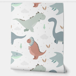 Schattigee Pastel Dinosaur Baby Nursery Peel & Sti Behang