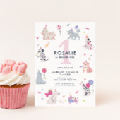 Schattigee Pastel Dog Girls eerste verjaardag Kaart