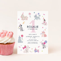 Schattigee Pastel Dog Girls eerste verjaardag