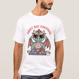 Schattigee Pastel Dragon Baking Cupcakes Funny Fan T-shirt