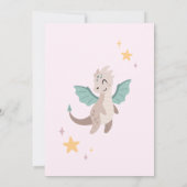 Schattigee Pastel Dragons Kids Verjaardagsfeest Kaart (Achterkant)