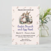 Schattigee Pastel Easter Egg Hunt en Brunch Uitnod Kaart (Staand voorkant)
