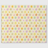 Schattigee Pastel Easter Eggs Pattern Spring Yello Cadeaupapier (Vlak)