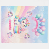 Schattigee pastel eenhoorn deken 9e verjaardag mei (Voorkant (Horizontaal))