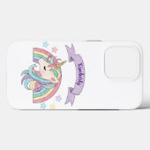 Schattigee Pastel Eenhoorn & Sparkly Rainbow Aange Case-Mate iPhone Case (Achterkant (horizontaal))