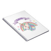 Schattigee Pastel Eenhoorn & Sparkly Rainbow Aange Notitieboek (Rechterzijde)