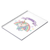 Schattigee Pastel Eenhoorn & Sparkly Rainbow Aange Notitieboek (Linkerzijde)