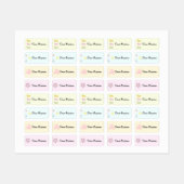 Schattigee Pastel Flower Cloud School Naam Kleding Labels (Vel)