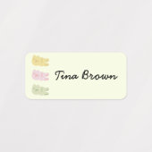 Schattigee Pastel Flower Cloud School Naam Kleding Labels (Design 1)