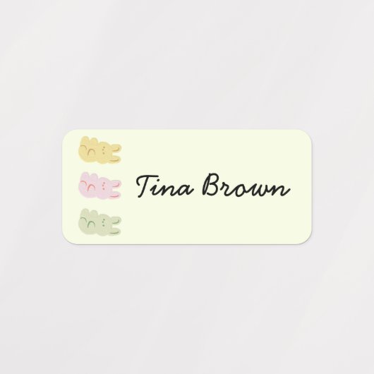 Schattigee Pastel Flower Cloud School Naam Kleding Labels (Design 1)