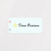 Schattigee Pastel Flower Cloud School Naam Kleding Labels (Design 2)