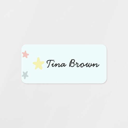 Schattigee Pastel Flower Cloud School Naam Kleding Labels (Design 2)