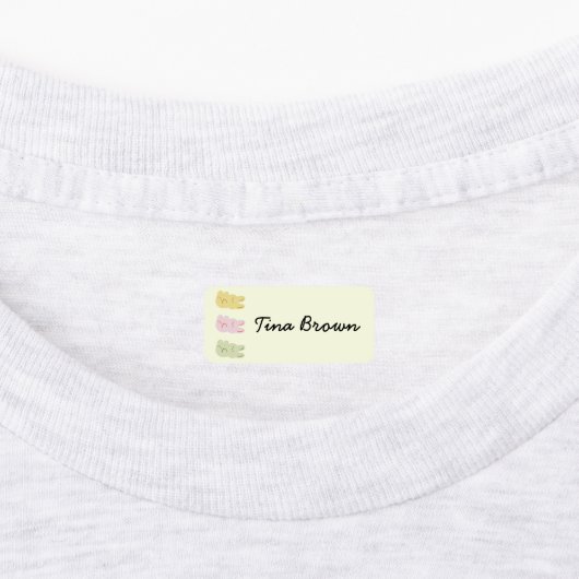 Schattigee Pastel Flower Cloud School Naam Kleding Labels (Aangebracht)