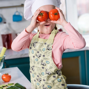 Schattigee Pastel Geel Happy Easter Bunny Kinder Schort