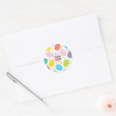 Schattigee Pastel Gekleurde Eieren HAPPY EASTER Ronde Sticker (Envelop)