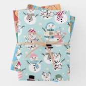 Schattigee pastel geschetst vakantie inpakpapier v (In situ)