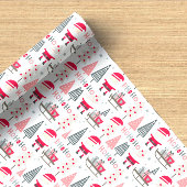 Schattigee pastel geschetst vakantie inpakpapier v