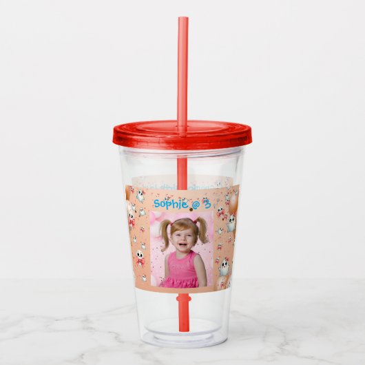 Schattigee Pastel Ghost Acryl Tumbler Verjaardag G Acryl Drinkbeker (Voorkant)