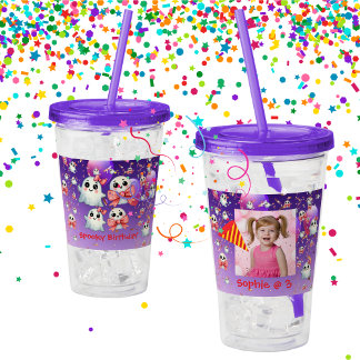 Schattigee Pastel Ghost Acryl Tumbler Verjaardag G Drinkbeker