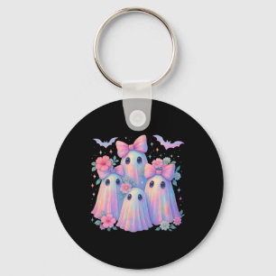 Schattigee Pastel Ghost Boo Crew Floral Matching H Sleutelhanger