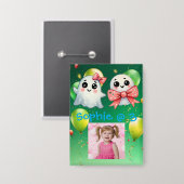 Schattigee Pastel Ghost Kids Verjaardagsfeest Butt Button (Voorkant / Achterkant)