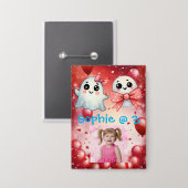 Schattigee Pastel Ghost Kids Verjaardagsfeest Butt Button (Voorkant / Achterkant)